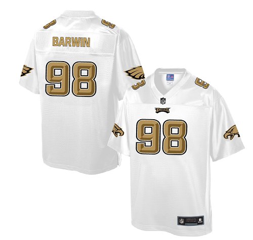 Men's Game Connor Barwin Nike Jersey White - #98 Pro Line Fashion NFL Philadelphia Eagles